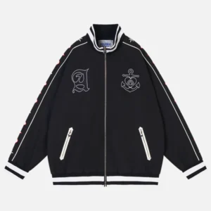 Aelfric Eden Embroidery Ship Anchor Bomber Jacket