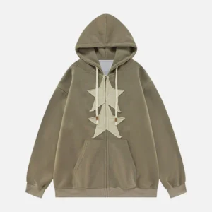 Aelfric Eden Embroidery Star Zip Up Hoodie