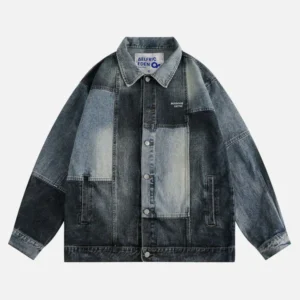 Aelfric Eden Patchwork Washed Denim Jacket